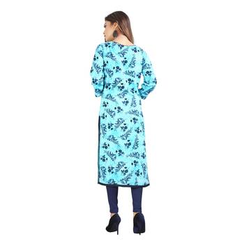 Blue printed rayon kurti 2