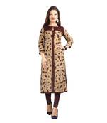 Yellow printed rayon kurti