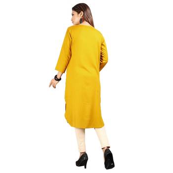 Gold plain rayon kurti 2