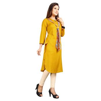 Gold plain rayon kurti 3