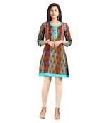 Multicolor printed rayon kurti