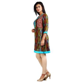 Multicolor printed rayon kurti 3