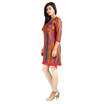 Multicolor printed rayon kurti 3