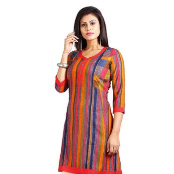 Multicolor printed rayon kurti 4