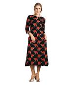 Black printed rayon kurti