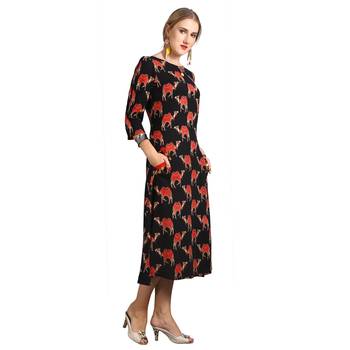 Black printed rayon kurti 3