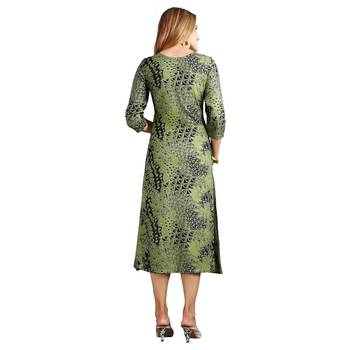 Green printed rayon kurti 2