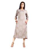 Grey printed rayon kurti