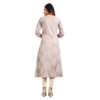Grey printed rayon kurti 2
