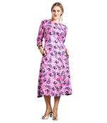 Pink printed rayon kurti