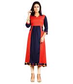 Red plain rayon kurti