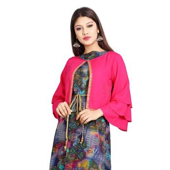 Multicolor printed rayon kurti 4