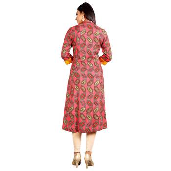 Red printed rayon kurti 2