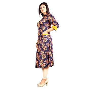 Multicolor printed rayon kurti 3
