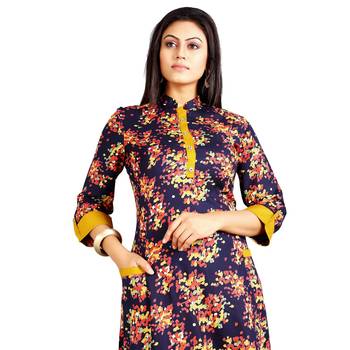 Multicolor printed rayon kurti 4