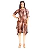 Brown printed rayon kurti
