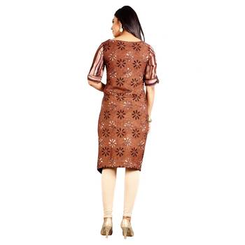 Brown printed rayon kurti 2