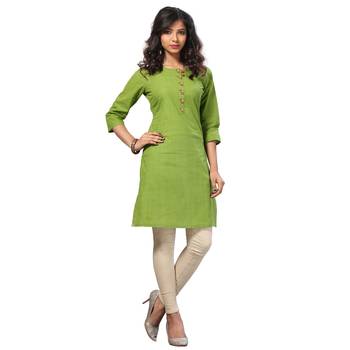 Green printed cotton kurti 1