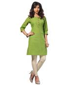 Green printed cotton kurti