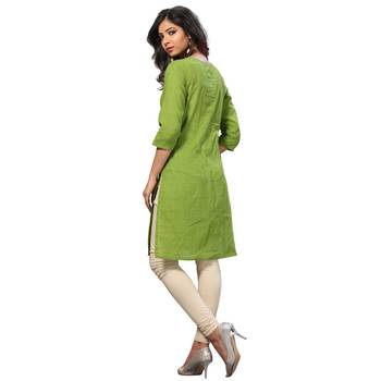 Green printed cotton kurti 2