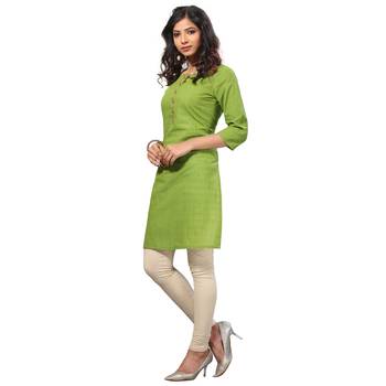 Green printed cotton kurti 3