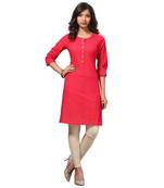 Pink printed cotton kurti