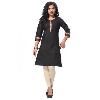 Black plain cotton kurti 1