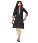 Black plain cotton kurti