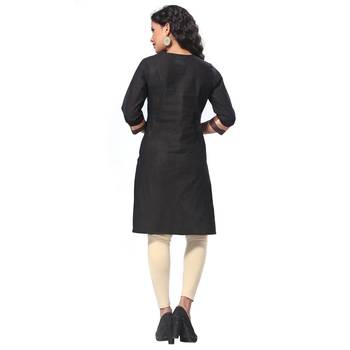 Black plain cotton kurti 2