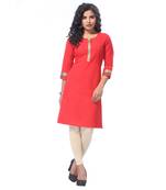 Red plain cotton kurti
