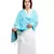 Firozi and Multicolour Viscose Shawl (70X200 cm)