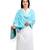 Firozi and Multicolour Viscose Shawl (70X200 cm)