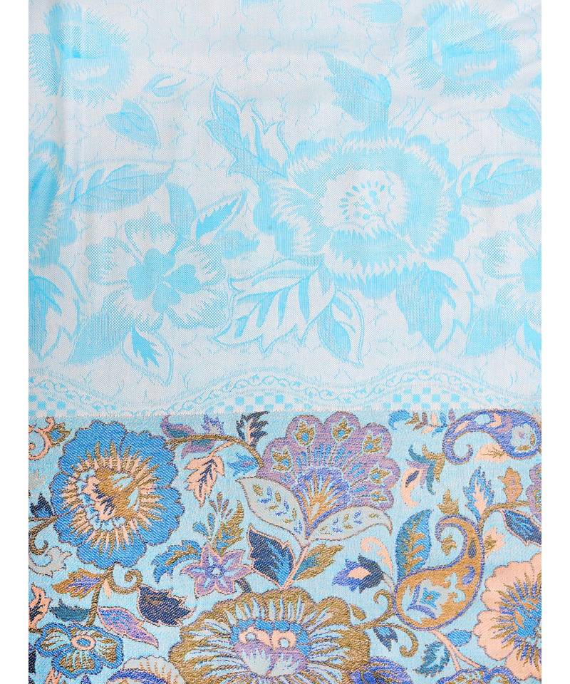 Firozi and Multicolour Viscose Shawl (70X200 cm)