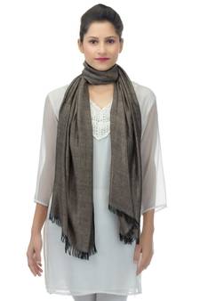 black grey self design Viscose Women Stole (75 x 180 cm)