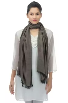 black grey self design Viscose Women Stole (75 x 180 cm)