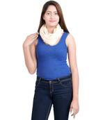 Beige Solid Viscose Fringes Stole (70X200) cm