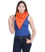 Orange Solid Viscose Fringes Stole (70X200) cm