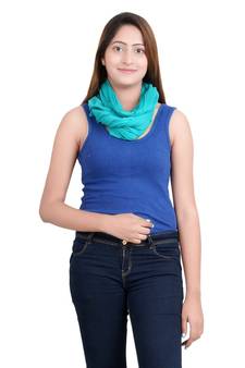 Rama Green Solid Viscose Fringes Stole (70X200) cm