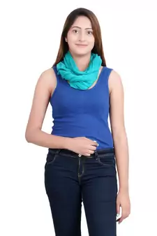 Rama Green Solid Viscose Fringes Stole (70X200) cm