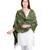 Green/Black Paisley Viscose Reversible Shawl  (70X200 cm)