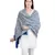 Blue/White Paisley Viscose Jacquard Shawl Reversible (70X200 cm)