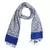 Blue/White Paisley Viscose Jacquard Shawl Reversible (70X200 cm)