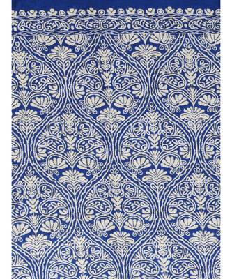 Blue/White Paisley Viscose Jacquard Shawl Reversible (70X200 cm) 4