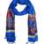Royal Blue Viscose Jacquard Shawl (70X200 cm)