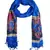 Royal Blue Viscose Jacquard Shawl (70X200 cm)