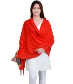 Red Viscose Jacquard Shawl (70X200 cm)