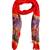 Red Viscose Jacquard Shawl (70X200 cm)