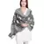 Black/White Circle Viscose Jacquard Fringes Reversible Shawl (70X180 cm)