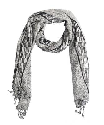 Black/White Circle Viscose Jacquard Fringes Reversible Shawl (70X180 cm) 3