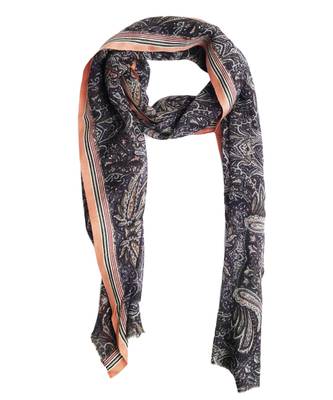 Grey Multicolour Paisley Print Wool Shawl (70X200 cm) 3